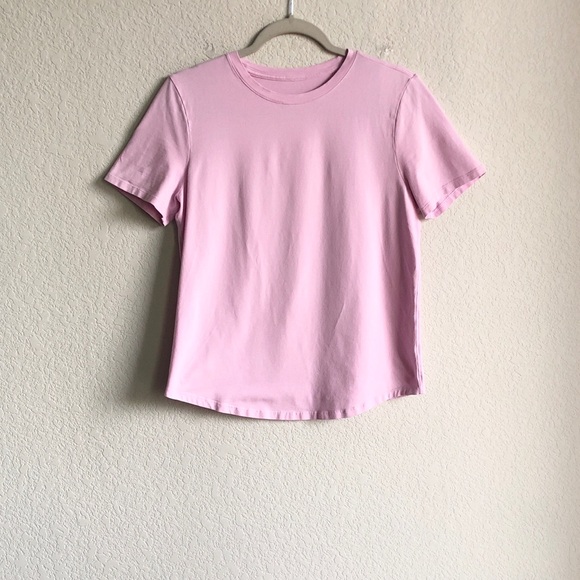 lululemon athletica Tops - Lululemon Love Curved Hem Crewneck Tee Vitapink 6 Pima Cotton